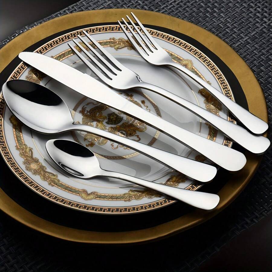 The 60Piece Stainless Steel Flatware Set For 12 People Contains Forks