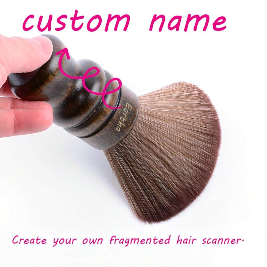 1pc Personalized Soft Hair Brush, Haircut & Hairstyling Brush, Christmas Gift - Brown - View 1