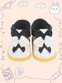 1 件可爱兔子蝴蝶结装饰娃娃鞋，迷你时尚娃娃配饰，适合送给女儿和儿童玩具的礼物 - 彩色 - 查看 3