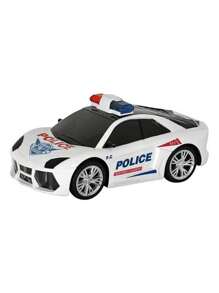 Police Car Boy Round Trip Sound Light 3D 360° Movement - trắng - Xem 2