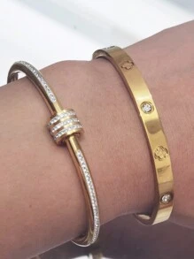 1pc/2pcs/3pcs Stainless Steel Bracelet For Men And Women Four Seasons Personalized Design Heart Zirconia Bracelet Jewelry Accessories Gifts,Jewelry Gold Jewelry Jewelry Women Bracelets Accessories Women Stainless Steel Jewelry Bracelets For Women Western Jewelry Four-Leaf Clover Bracelet, Titanium Steel, Not Easy To Fade, Stainless Steel Jewelry, Gold Bracelet, Love Bracelet, Transfer Bracelet