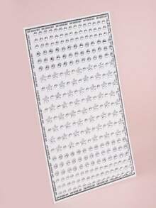 2 piezas/paquete Pegatinas de cristal de Rhinestone plateado-blanco brillante con multi-Rhinestone en forma de estrella de cinco puntas transparente, adecuado para decoración de esquina del ojo/uña/cara, aplicable para festival de música, carnaval, San Valentín, fiesta de estilo Y2K, decoración diaria, fiesta de maquillaje, baile, se puede usar para el cabello, los ojos, la cara, la decoración corporal, look de concierto, gemas faciales - Blanco - Ver 5