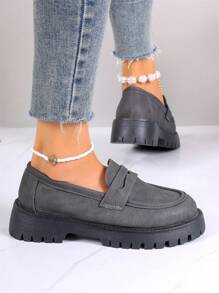 Women's Platform Mary Jane Flats, Retro Round Toe Slip-On Comfort Casual Loafers, Versatile Work Shoes