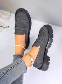 Women's Platform Mary Jane Flats, Retro Round Toe Slip-On Comfort Casual Loafers, Versatile Work Shoes