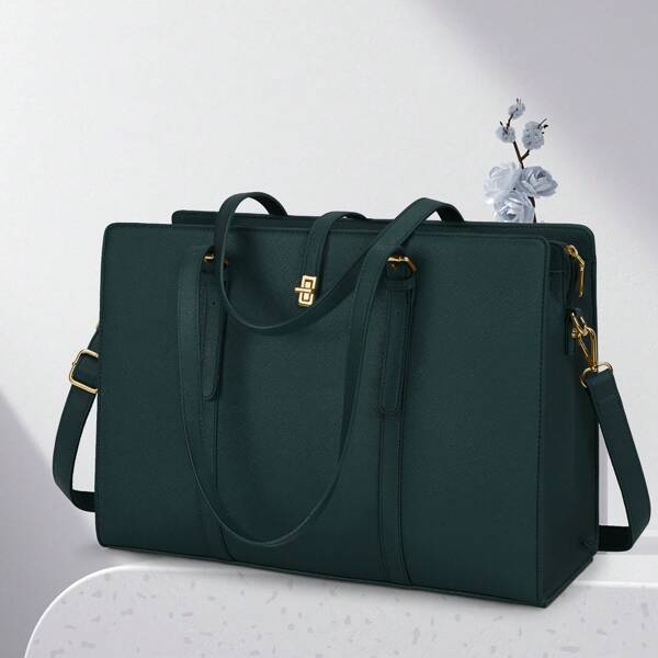 NEWHEY Laptop Bag For Women 15.6 Inch Leather Laptop Tote Bag Waterproof Women Work Shoulder Bag Computer Briefcase