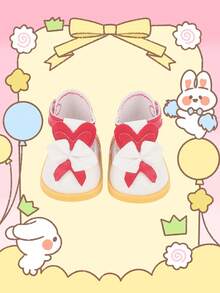 1 件可爱兔子蝴蝶结装饰娃娃鞋，迷你时尚娃娃配饰，适合送给女儿和儿童玩具的礼物 - 彩色 - 查看 2