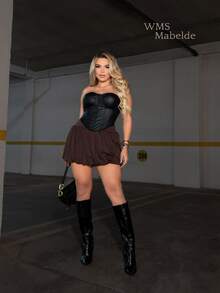 MABELDE SUPLEX BALLOON SKIRT FASHION BLOGGER SUMMER!! - 鏽棕色 - 查看 4