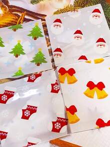 20 个圣诞礼品袋 - 自封透明塑料，适用于糖果和饼干，非常适合节日礼物和派对礼品袋小礼品袋随机混合圣诞装饰品圣诞装饰圣诞礼物圣诞包装纸圣诞派对用品圣诞礼品袋圣诞袋圣诞贴纸 - 彩色 - 查看 4