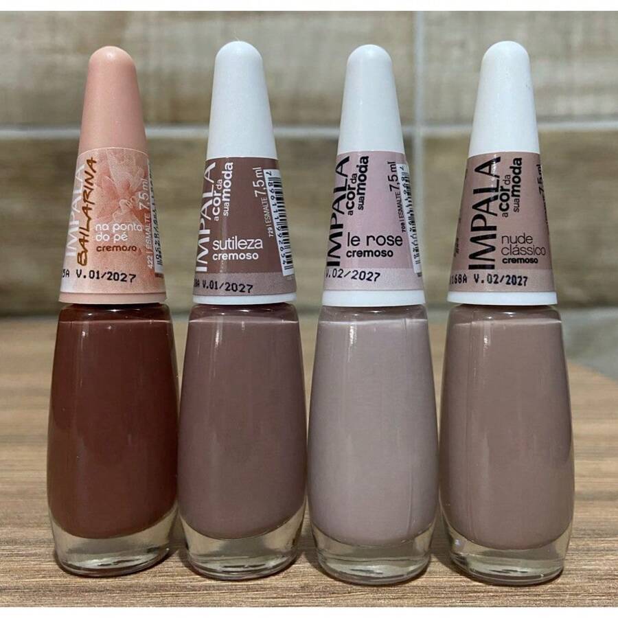 Impala Nail Polish Kit 4 Shades Of Nude, Ponta Do Pé, Subtlety, Le Rose And Classic Nude - Baby Pink - View 1