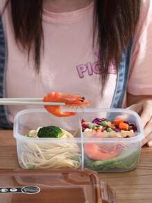 1 件 3 格塑料午餐盒，可微波防漏独立便当盒午餐盒，食品容器储物盒学校用品，圣诞礼物