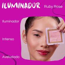 Ruby Rose Rose Gold Creamy Compact Highlighter For Face And Body With Intense Shine Particles. - 玫瑰HL30 - 查看 6