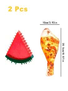 1 pieza/2 piezas/3 piezas Juguete para mascota con sonido, lindo juguete para masticar con forma de fruta para refrescarse en el verano
