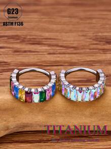 1 chiếc khuyên tai/khuyên mũi bằng pha lê Zirconia sang trọng, trang sức Unisex thiết kế rực rỡ, hoàn hảo cho trang phục thường ngày, tiệc tùng, lựa chọn quà tặng hấp dẫn - Nhiều màu - Xem 5