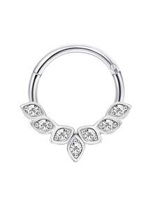 IRONBOX 1PC Surgical Steel Hinged Nose Rings Hoops 16G Clicker Septum Rings Cartilage Hoop Earrings For Women Men Daith Lip Helix Tragus Conch Nose Piercing Jewelry 8mm