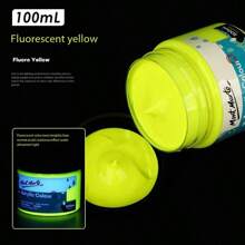 1 pieza Juego de pintura acrílica fluorescente de 100ml, pintura acrílica de color perlado metálico, impermeable para muñecas de yeso