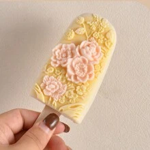 Khuôn làm kem que hoa, silicon, khuôn làm kem que & kem phong cảnh du lịch thủ công DIY - trắng - Xem 5