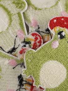 1 套/4 件刺绣青蛙图案纺织补丁，卡通风格涤纶粘合缝制补丁，适用于服装、箱包、鞋子、帽子、家居装饰 - 彩色 - 查看 3