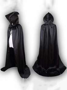 1/2PCS 黑色吸血鬼女巫派对、狂欢节、恶作剧派对礼服、骷髅鬼礼服、恐怖鬼面具、成人黑色角色扮演服装配饰，适合送给他/她理想的节日礼物（斗篷尺寸包括帽子的整体尺寸） - 彩色 - 查看 9