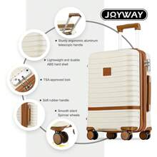 Bộ hành lý Joyway Bộ hành lý 3 món có bánh xe xoay, Hành lý du lịch vỏ cứng có thể mở rộng có khóa TSA Vali du lịch Vali Vali bền - trắng - Xem 2