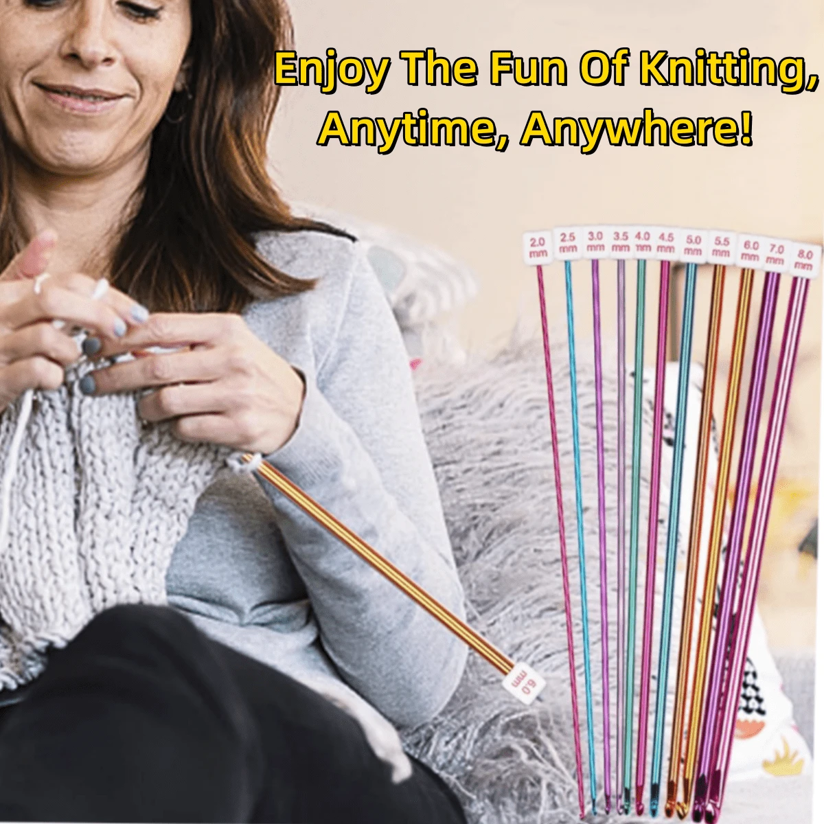 11pcs Afghan Crochet Colorful Belt Extended Crochet Hook,2mm-8mm Crochet Hooks Set,Tunisian Afghan Knitting Needle Set Multicolor Aluminum Knitting Needles Tools Set For Beginners,27cm Sweater Needle Wool Crochet Wool Knitting Crochet Diy,Color Random