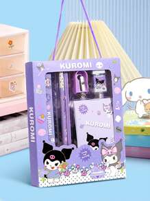 Sanrio Sanrio My Melody Kuromi Cinnamoroll Hello Kitty Riglă de desene animate Ascuțitoare de creioane Eraseră Set de caiet Desen creativ Rechizite de birou Kitty Cat Kit de papetărie Cadouri (Unele părți pot fi aleatorii) (Designul pachetului este aleatoriu)