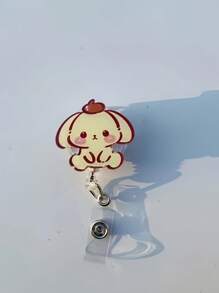 Sanrio 1 pieza Soporte retráctil para credencial con clip de estilo "" de acrílico con película protectora de fácil desprendimiento, perfecto para uso en la oficina