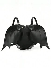 Punk Lace Lolita Bag, damski plecak, nowatorski plecak w kształcie skrzydła nietoperza, gotycki portfel, bardzo odpowiedni na imprezy Lolita, wystawy komiksów, imprezy tematyczne, wydarzenia związane z modą uliczną, codzienne użytkowanie przez osoby lubiące styl gotycki lub mroczny