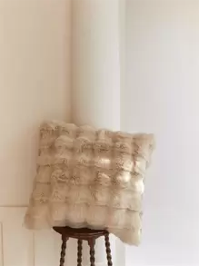 1 件波浪图案毛绒正面和毛绒背面抱枕套适用于家庭客厅卧室装饰（无插入物） - 彩色 - 查看 4