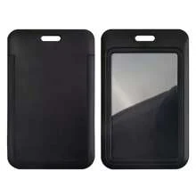 2pcs Sliding Badge Holder Reels, Black Vertical Plastic Card Protectors With Retractable Badge Reel Clip, For Office, School ID, Credit, Access Key Cards, Driving Licenses And Passes - Multicolor - View 10