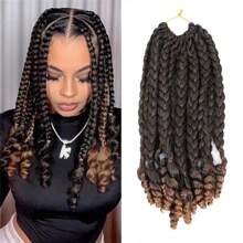 10 Inch Synthetic Box Braids Curly Ends Crochet Hair Short Box Braids Hair Extensions For Women Daily Use 15 Strands/Pack