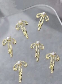 Bow Nail Charms Nail Drills Rhinestones 10pcs 3D Alloy Nail Art Decorations DIY Nail Gems Nail Supplies - Multicolor - View 13