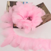 1m/pieza Cinta de tela con plumas de colores y flecos para manualidades DIY, ropa, maquillaje, fiesta, decoración de boda