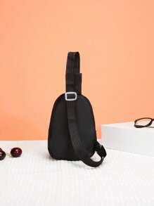 1 件尼龙拉链开合时尚可爱胸包卡通猫印花零钱包多功能休闲外出包适合女孩日常使用 - A - 查看 10