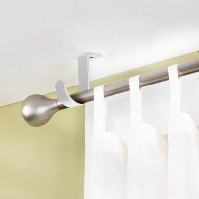 3Pcs Ceiling Mount Curtain Rod Brackets,Metal Single Curtain Rod Hanging Brackets For 5/8-1Inch Rod,Heavy Duty Rod Brackets For Living Room Bedroom Curtain Drapery Rod