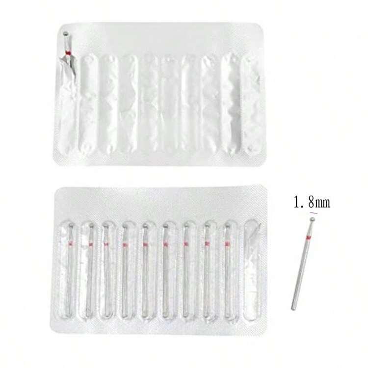 10pcs Professional Nail Drill Bits, Corn Layer Drill Bits, Red Round Storage Box (1.8mm) - Multicolor - View 4