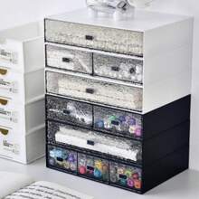 1 pezzo Scatola organizzativa da scrivania con texture ondulata, impilabile, multicolore