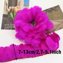 1m/pieza Cinta de tela con plumas de colores y flecos para manualidades DIY, ropa, maquillaje, fiesta, decoración de boda