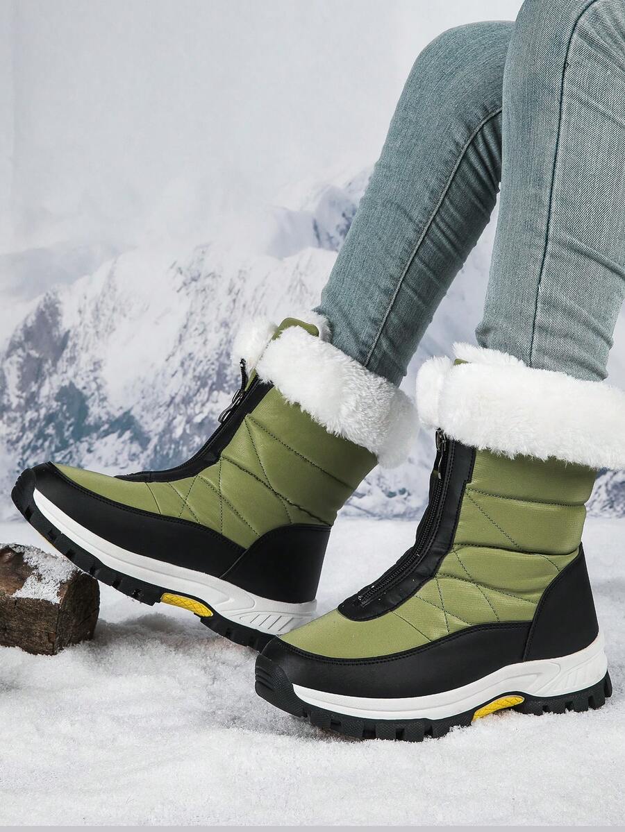 Women's High-Top Warm Thick Snow Boots, Anti-Slip Plus Size Outdoor Boots