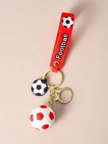 1 pieza Llavero con forma de balón de fútbol de PVC para decoración de llaves de coche/bolsa - Multicolor - Ver 11