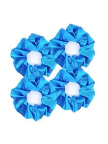 D EXCEED 4 件装霓虹发圈 80 年代、90 年代女士发饰，优质雪纺大号霓虹粗马尾弹力橡皮筋，适合摇滚派对服装 - 多色 - 查看 18