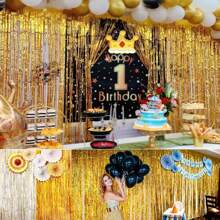 1 tấm rèm viền lá bạc/hồng/vàng, rèm cửa viền kim tuyến kim loại, phông nền bạc để trang trí tiệc, rèm cửa bằng vải Mylar bạc lấp lánh dày phông nền treo tường, Giáng sinh - Nhiều màu - Xem 4