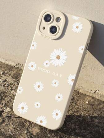Flower Phone Case 1pc Anti-Fall Protective Case Compatible With Apple , Daisy Pattern