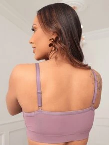 TOP ZAIRA Bra Without Padding With Adjustable Straps, Ideal For The Gym And Everyday Wear. - Màu tím hoa cà - Xem 2