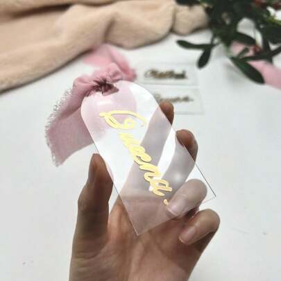 50pcs 3.54"X1.77" Clear Acrylic Blank Bookmarks, DIY Craft Plastic Bookmarks For Christmas & Halloween Gifts,Christmas