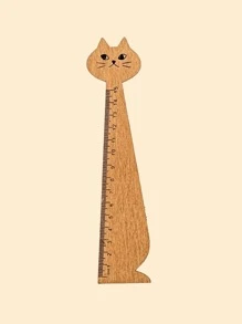 1pc Cute Cat Shaped Wooden Ruler - Ideal For School, Home And Office Supplies, Back To School Essential, Perfect Gift For Cat Lovers, Party Favor For Halloween, Thanksgiving, Christmas And More Back To School,Rulers - Multicolor - View 3