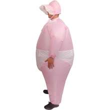 Inflatable Baby Costume For Adults Funny Gender Reveal Party Costume - Pink - View 4