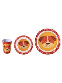 Kir Baby Cutlery With 2 Plates And 1 Cup In Animal Shape - 恐龍 - 查看 5