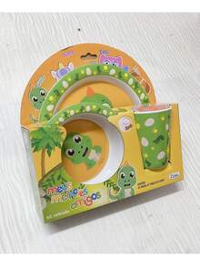 Kir Baby Cutlery With 2 Plates And 1 Cup In Animal Shape - Con cú - Xem 3