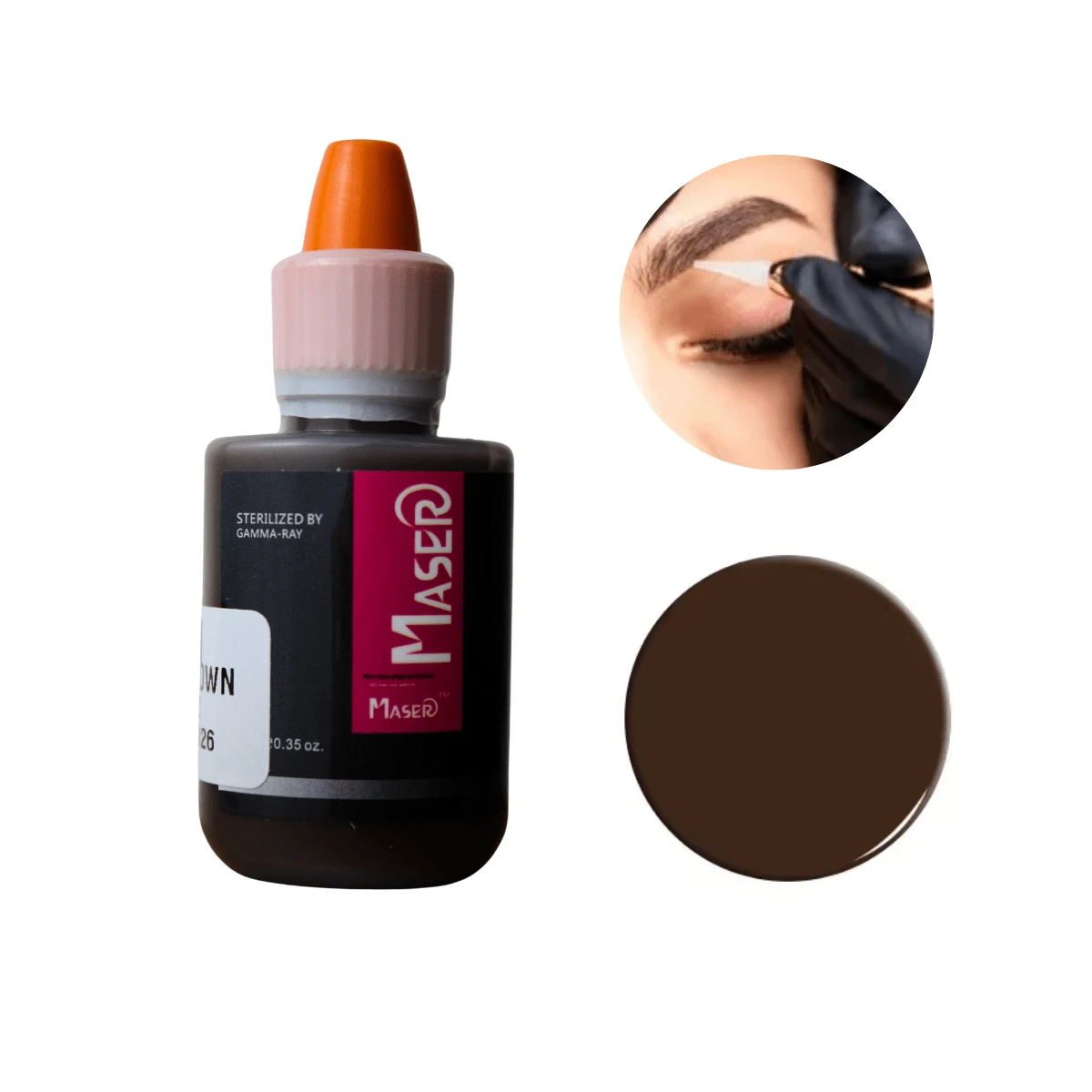 Maser Micropigmentation Pigment 10ml Eyebrows Lips Eyes - Brown - View 1