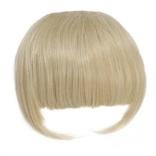 Bangs Hair Clip In Bangs Synthetic Hair Extensions Front Fringe French Bangs With Temples Hairpiece For Women Curved Bangs - Multicolor - View 11